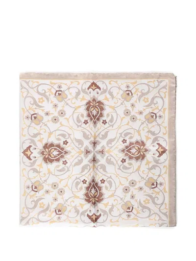 Eleventy Geometric-print Scarf In Neutral