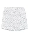 Eleventy Geometric-print Swim Shorts In 蓝色
