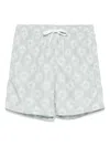 Eleventy Geometric-print Swim Shorts In Green