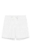 Eleventy Geometric-print Swim Shorts In Grey