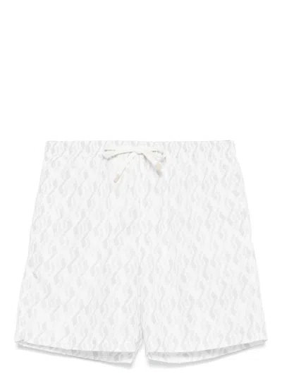 Eleventy Geometric-print Swim Shorts In Grey