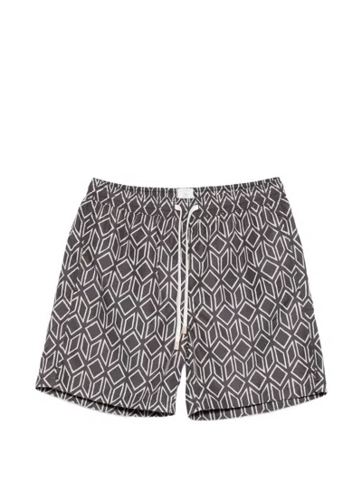 Eleventy Geometric-print Swim Shorts In Multi