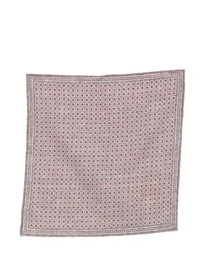 Eleventy Geometric-pattern Pocket Square In Gray