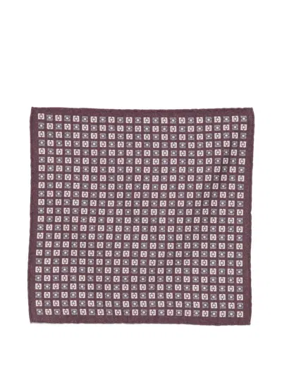 Eleventy Geometric-pattern Pocket Square In Brown