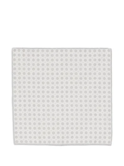 Eleventy Geometric-print Pocket Square In Grey