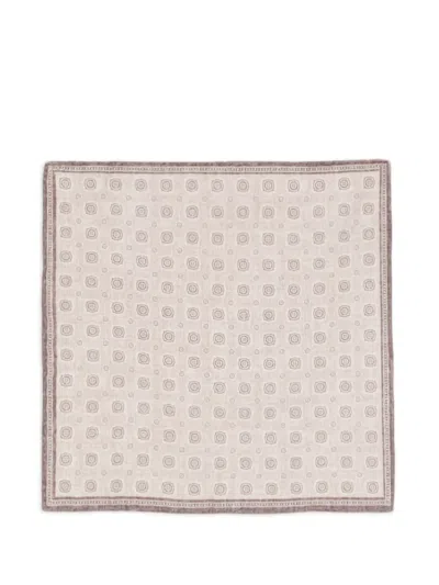 Eleventy Geometric-print Pocket Square In Neutral