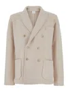 Eleventy Beige Double-breasted Jacket With Peak Revers In Wool Man In Beige