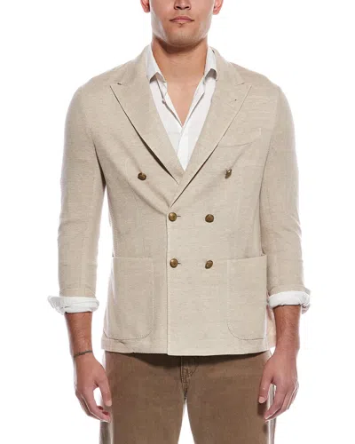 Eleventy Giacca Linen Jacket In Brown