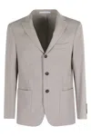 Eleventy Three-button Patch-pocket Blazer In Gray
