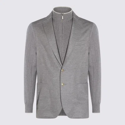 ELEVENTY ELEVENTY GREY WOOL BLAZER
