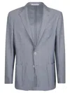 Eleventy Tailored Blue Cotton Jacket With Notch Lapel