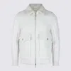 Eleventy Jacket With Beige Knitted Inserts In White