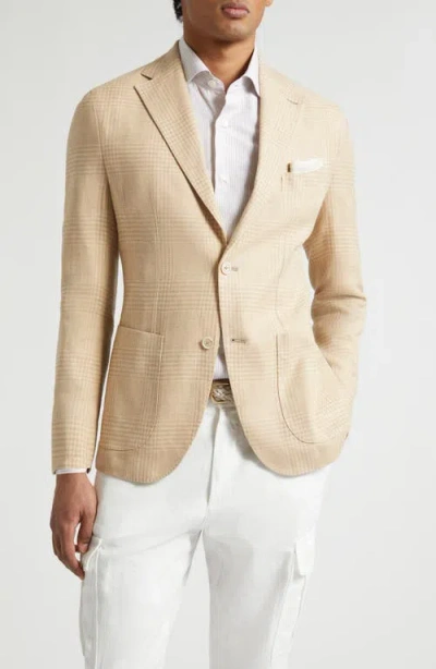 Eleventy Glen Plaid Soft Sport Coat In Neutral
