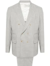 Eleventy Double-breasted Two-piece Suit In Grey