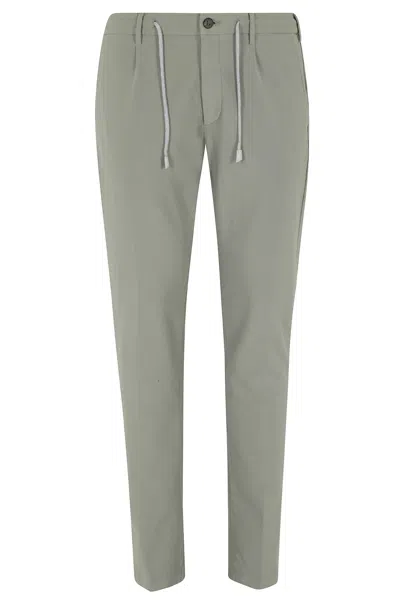 Eleventy Green Drawstring-band Cotton-blend Jogger Pants