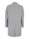 Eleventy Grey Coat With Notched Revers And Herringbone Motif In Wool Blend Man In Grey