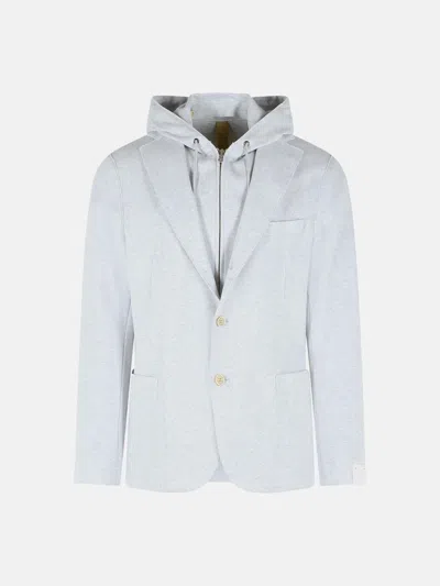 Eleventy Grey Cotton Blend Blazer Men In Gray