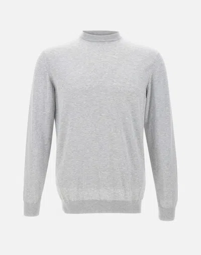 Eleventy Grey Cotton Sweater Long Sleeve
