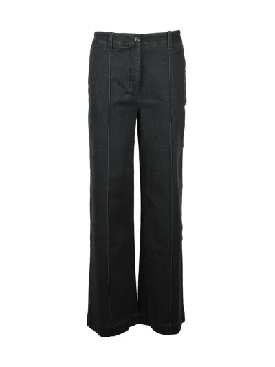 Eleventy Grey Cotton-blend Stretch Straight-leg Jeans In Black