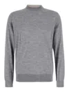 ELEVENTY GREY CREWNECK SWEATER IN WOOL AND SILK MAN