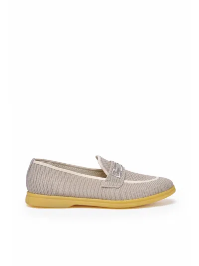 Eleventy Grey Fabric Rubber Loafer In Multi