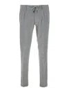 Eleventy Men Grey Pants With Elastic Drawstring Waist In Wool And Cashmere Blend Stretch Woman In Green
