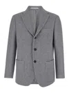 ELEVENTY GREY SINGLE-BREASTED JACKET WITH NOTCHED REVERS IN WOOL AND CASHMERE MAN