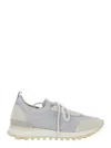Eleventy Grey Sneakers With Knitted Upper And Chunky Sole In Fabric And Suede Man In Grey