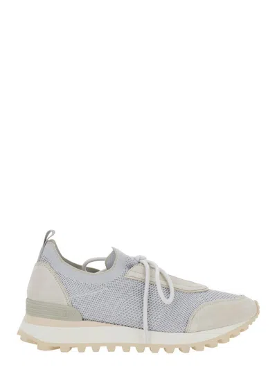 ELEVENTY GREY SNEAKERS WITH KNITTED UPPER AND CHUNKY SOLE