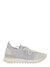 Eleventy Grey Sneakers With Knitted Upper And Chunky Sole In Fabric And Suede Man
