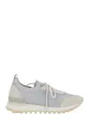 Eleventy Grey Sneakers With Knitted Upper And Chunky Sole In Fabric And Suede Man In Grey