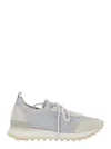 Eleventy Grey Sneakers With Knitted Upper And Chunky Sole In Fabric And Suede Man