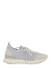 Eleventy Grey Sneakers With Knitted Upper And Chunky Sole In Fabric And Suede Man In Multicolor