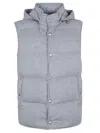 Eleventy Buttoned Padded Gilet In Grey