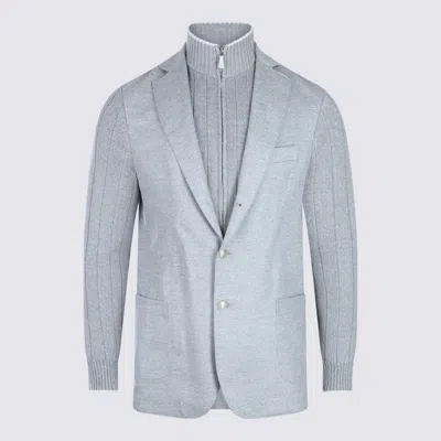 ELEVENTY GREY WOOL BLAZER