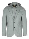 Eleventy Grey Wool Blend Blazer Men In Gris