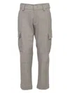 ELEVENTY GREY WOOL BLEND CARGO TROUSERS