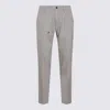 ELEVENTY ELEVENTY GREY WOOL BLEND TROUSERS