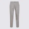 Eleventy Light Grey Wool Blend Trousers Men In Gray