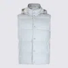 Eleventy Hooded Padded Sleeveless Jackets With Side Pockets In Blue