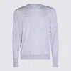 Eleventy Ribbed Crewneck Sweater Soft Texture In Gray