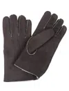Eleventy Suede Brown Gloves With Plush Lining In Brown