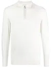 Eleventy Multicolour Half-zip Sweater With Classic Collar In White