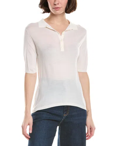 Eleventy Half-sleeve Wool Polo Shirt In Neutral