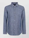 Eleventy Lightweight Denim French Collar Shirt