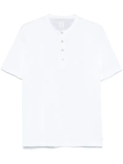 Eleventy Henley-neck T-shirt In White