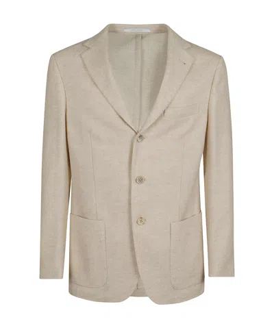 Eleventy Herringbone Blazer In Nude