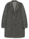 Eleventy Herringbone Coat With Front Button Fastening In Grau