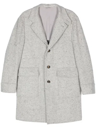 Eleventy Herringbone Coat In Grey