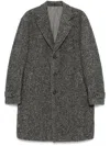 Eleventy Herringbone Coat With Front Button Fastening In Grey